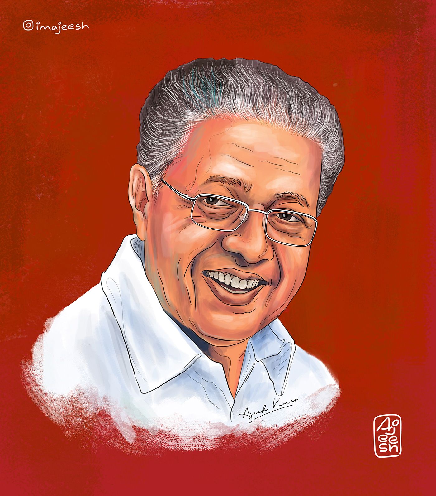 1400x1591 Pinarayi Vijayan Drawing. Digital painting - Behance