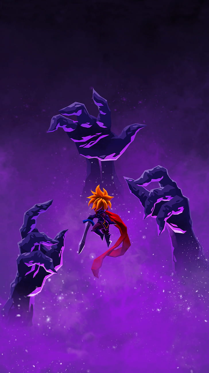 728x1294 HD wallpaper: games art, purple background, video games, vertical