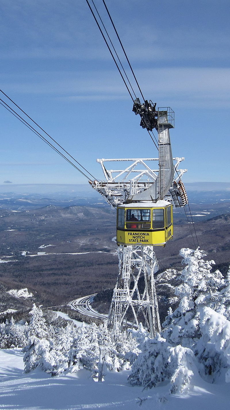 800x1422 Aerial Tram, aerial tramway, cannon mountain, nh, skiing, snow, winter, HD phone wallpaper