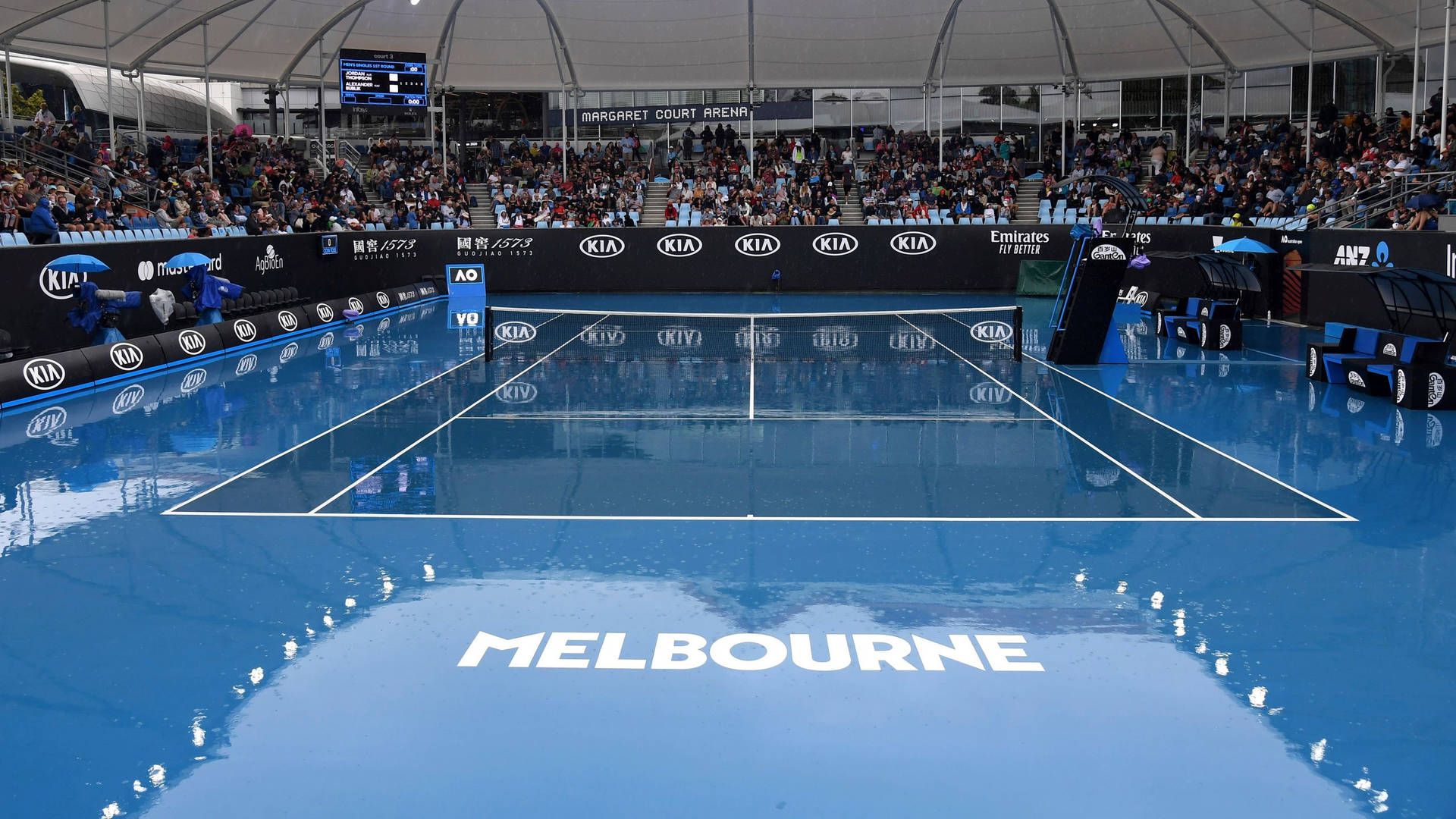 1920x1080 Download Australian Open Court Soaked In Rain Wallpaper