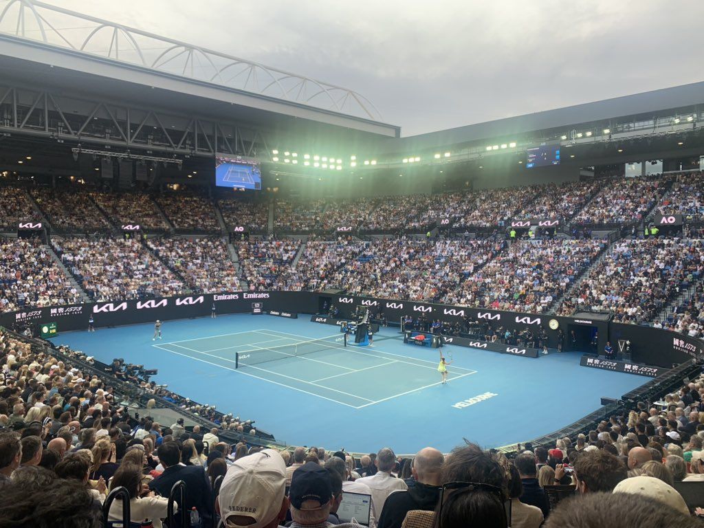 1024x768 Australian Open final. Aryna #Sabalenka vs Madison Keys. Rod Laver Arena. Melbourne