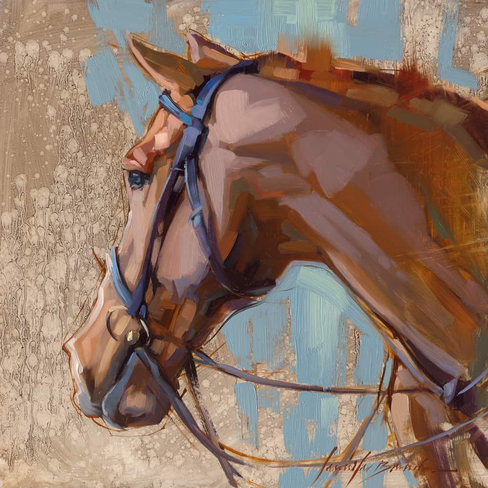 1000x1000 Chestnut Horse Art Print. Jen Brandon Studio