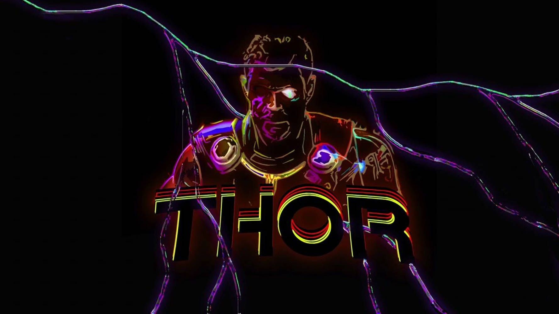 1778x1000 Download Red Lit Superhero Thor Stormbreaker Vector Art Wallpaper