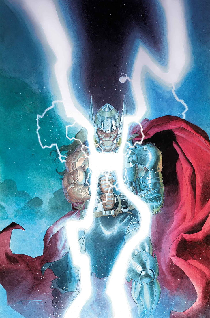 728x1105 HD wallpaper: Marvel Thor illustration, comic art, comics, representation, human representation