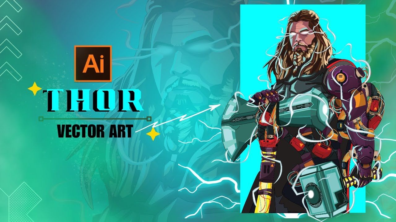 1280x720 Thor.. Cyborg Thor.. Thor Vector Art.. Speed Art.. Sarviverse
