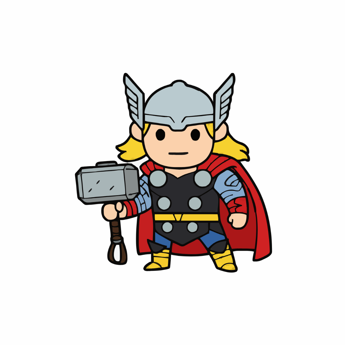 1200x1200 Free Thor Character Clipart Template to Edit Online