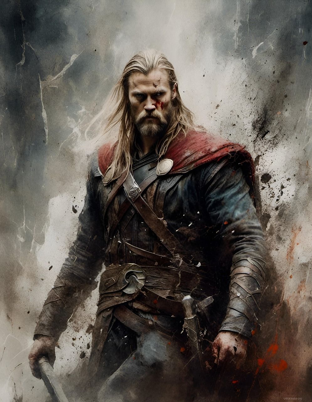996x1280 Download Ai Generated Thor Viking. Royalty Free Stock Illustration Image