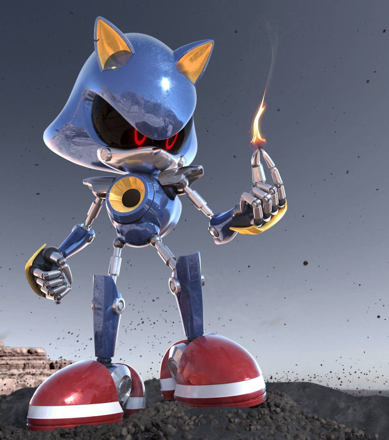 1280x1447 Download Metal Sonic 3D Fire Wallpaper