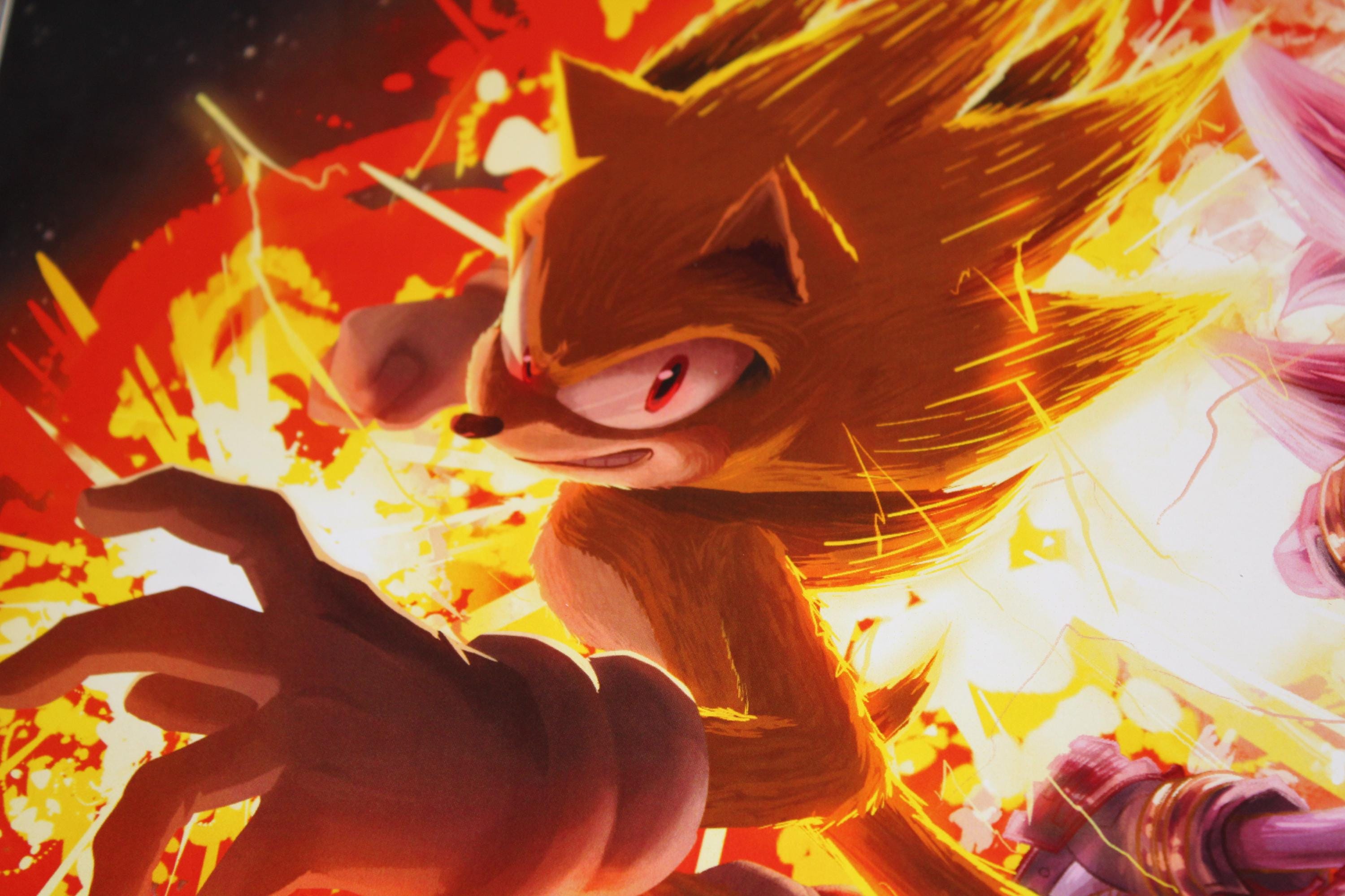 3000x2000 Sonic 3 Super Sonic Super Shadow 11x17” Semi Gloss Poster