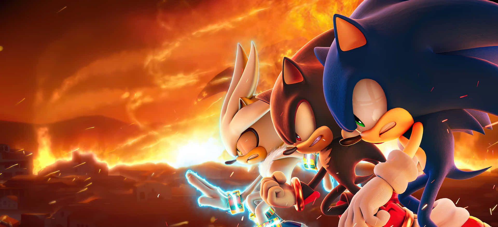 1920x877 Download Sonic speeding through City Escape Wallpaper