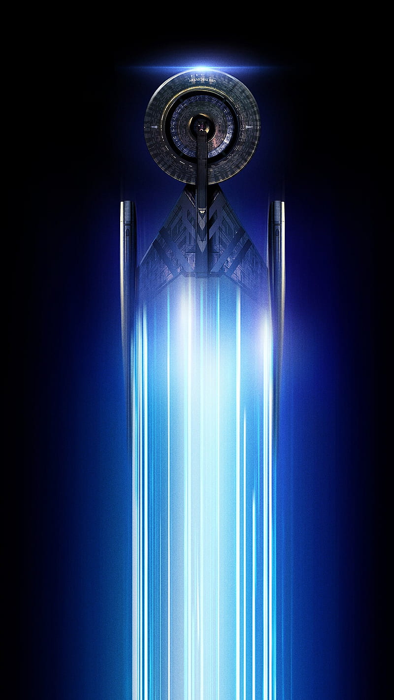 800x1422 Star Trek Discovery, black, blue, ship, space, star trek, HD phone wallpaper