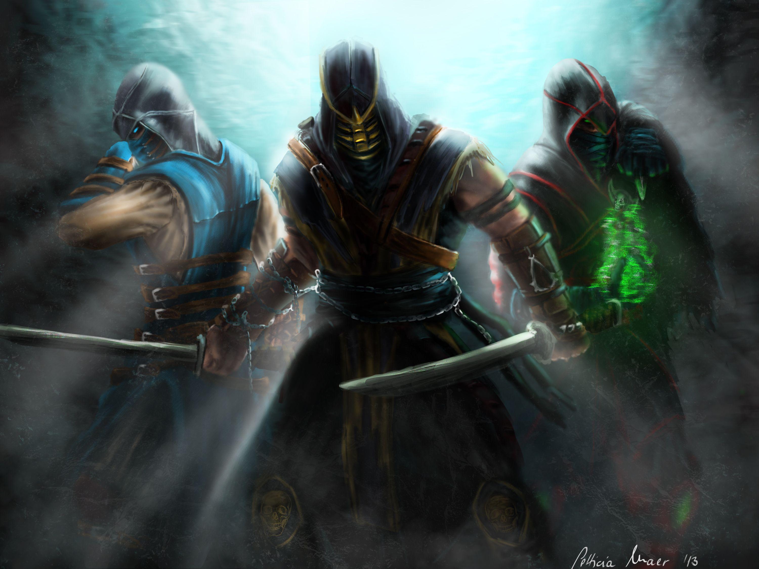 3000x2250 Mortal Kombat Warriors Swords Ninja Games warrior fantasy sword