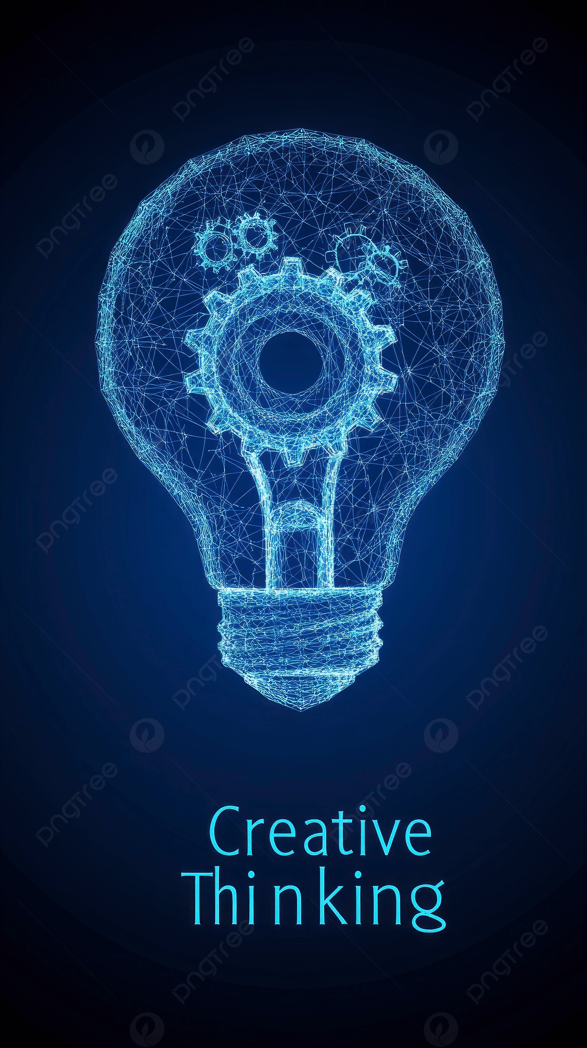 1200x2141 Creative Thinking And Innovation In Business Concept Polygonal Light Bulb With Gears Inside With Creative Thinking Text On Blue Background Wallpaper Image For Free Download