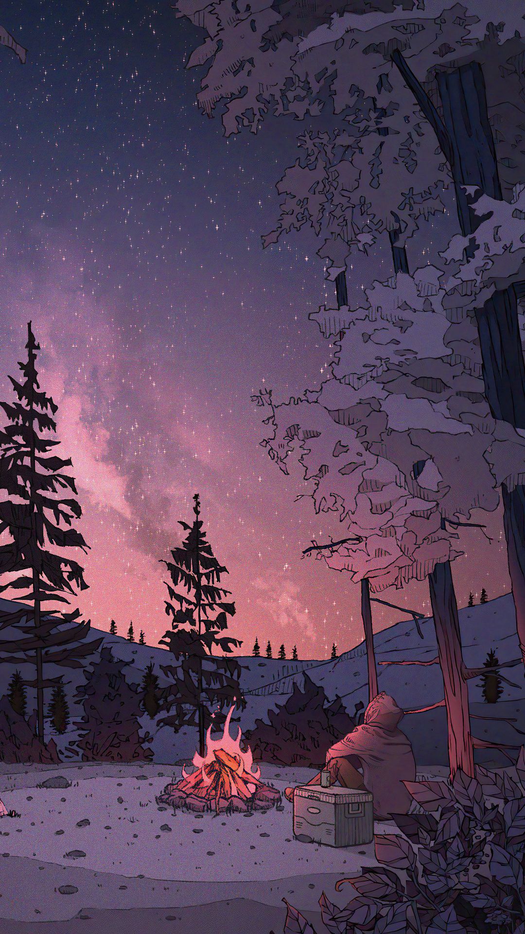 1080x1920 Lofi Winter Camping 5k iPhone 6s, 6 Plus, Pixel xl , One Plus 3t, 5 , HD 4k Wallpaper, Image, Background, Photos and Picture