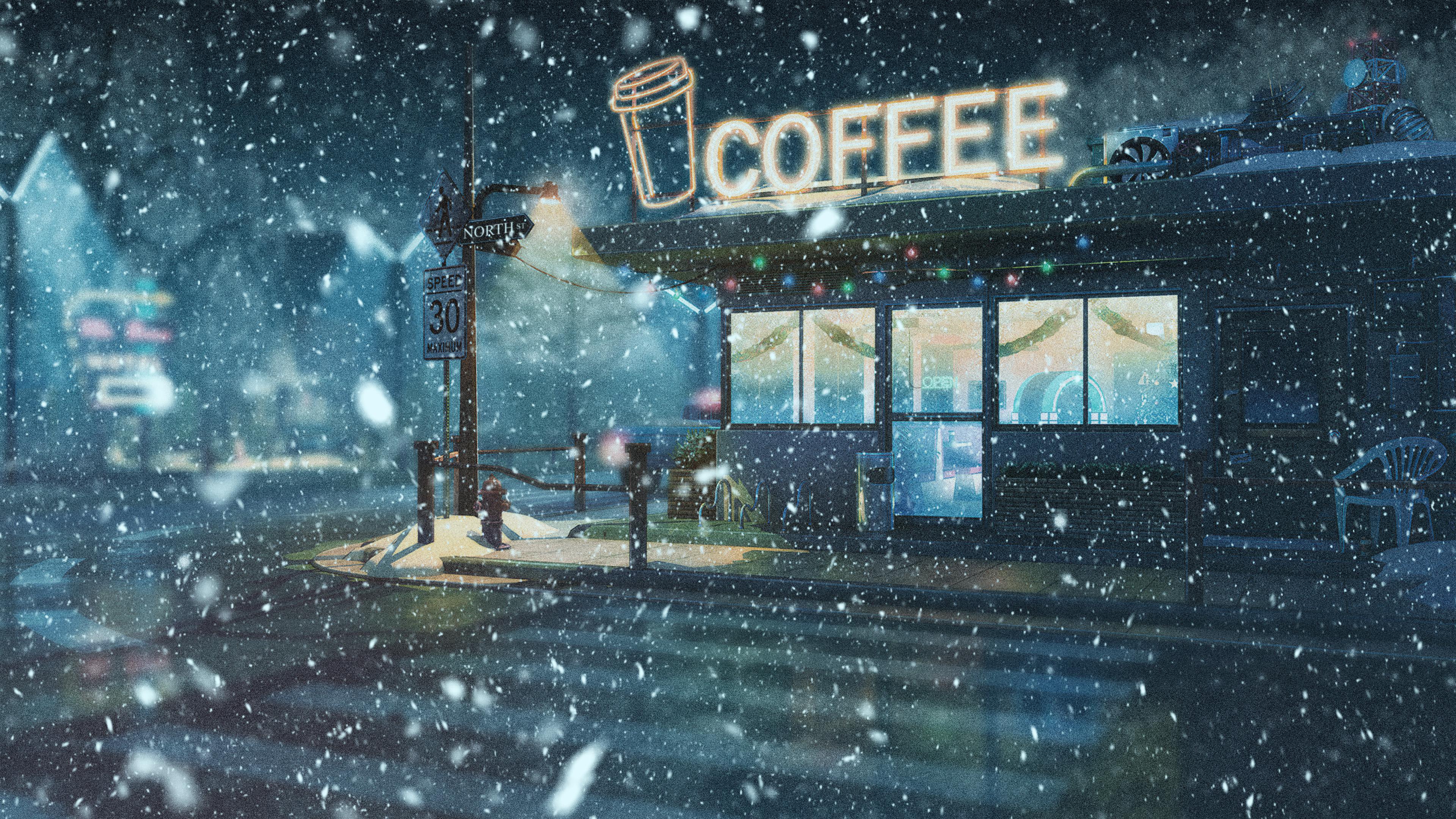 3840x2160 Coffee Shop LoFi