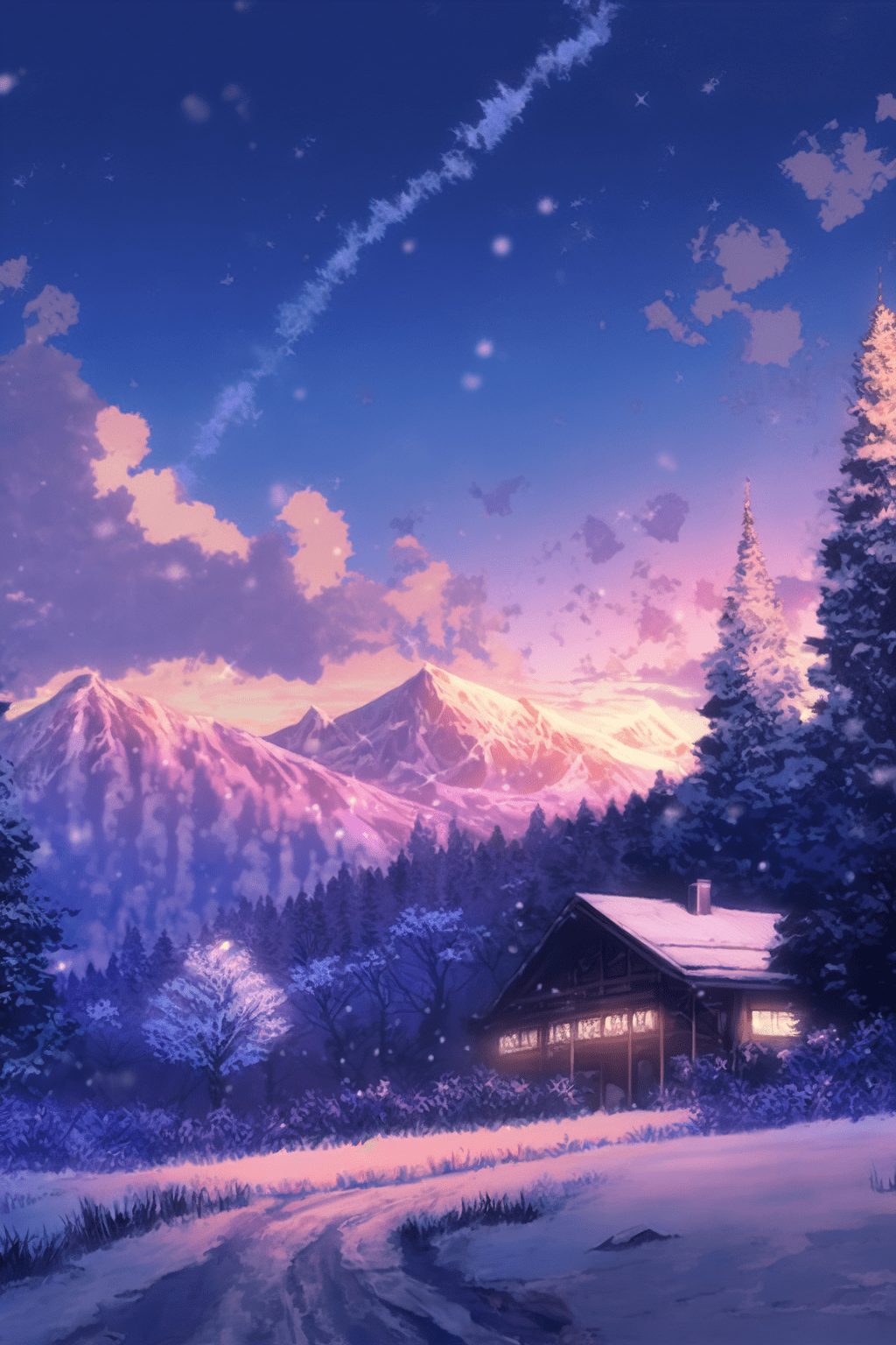 1024x1536 Lofi Winter iPhone Wallpaper