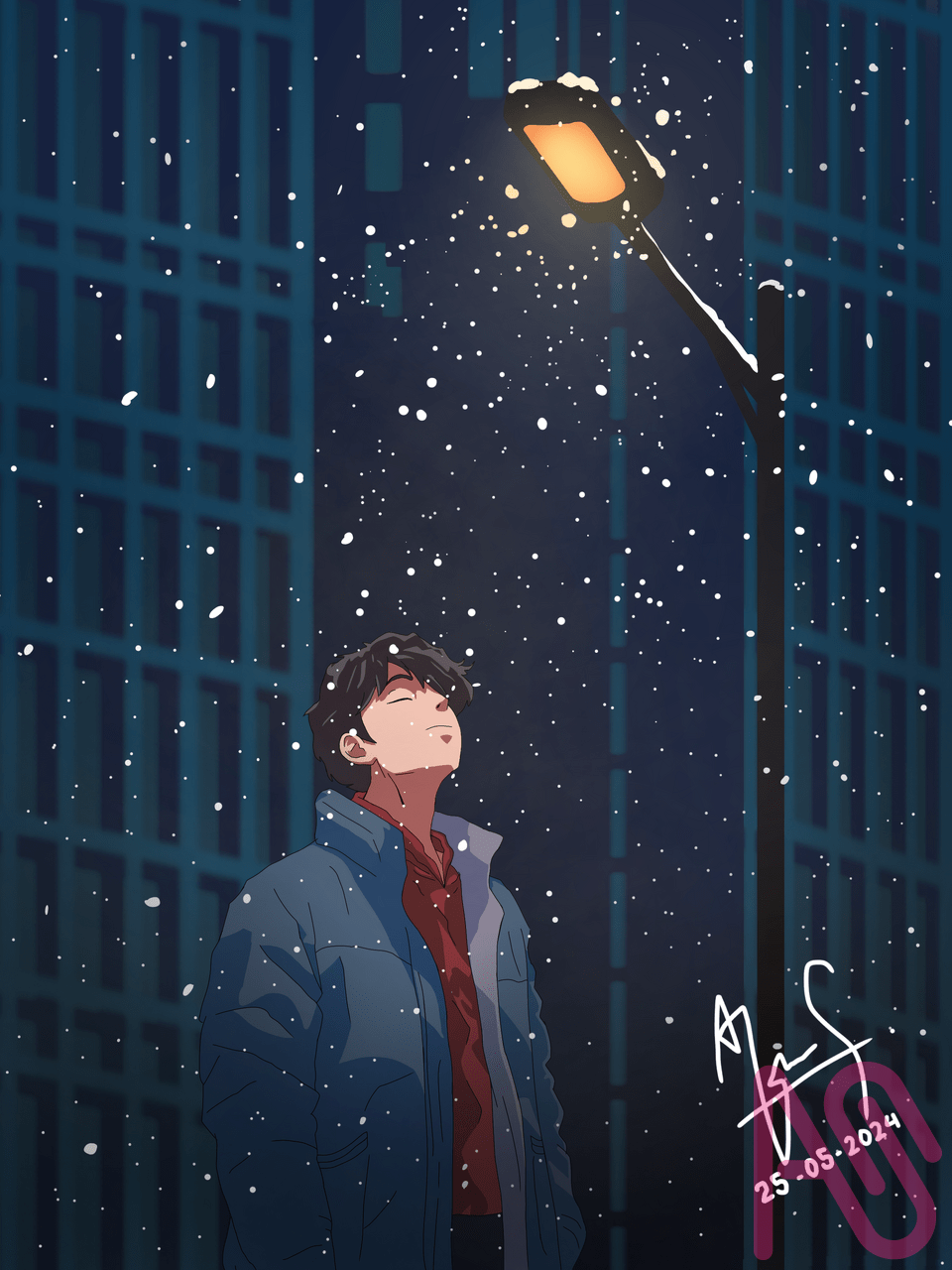 960x1280 Snowy Nights Anees Alvi ART street