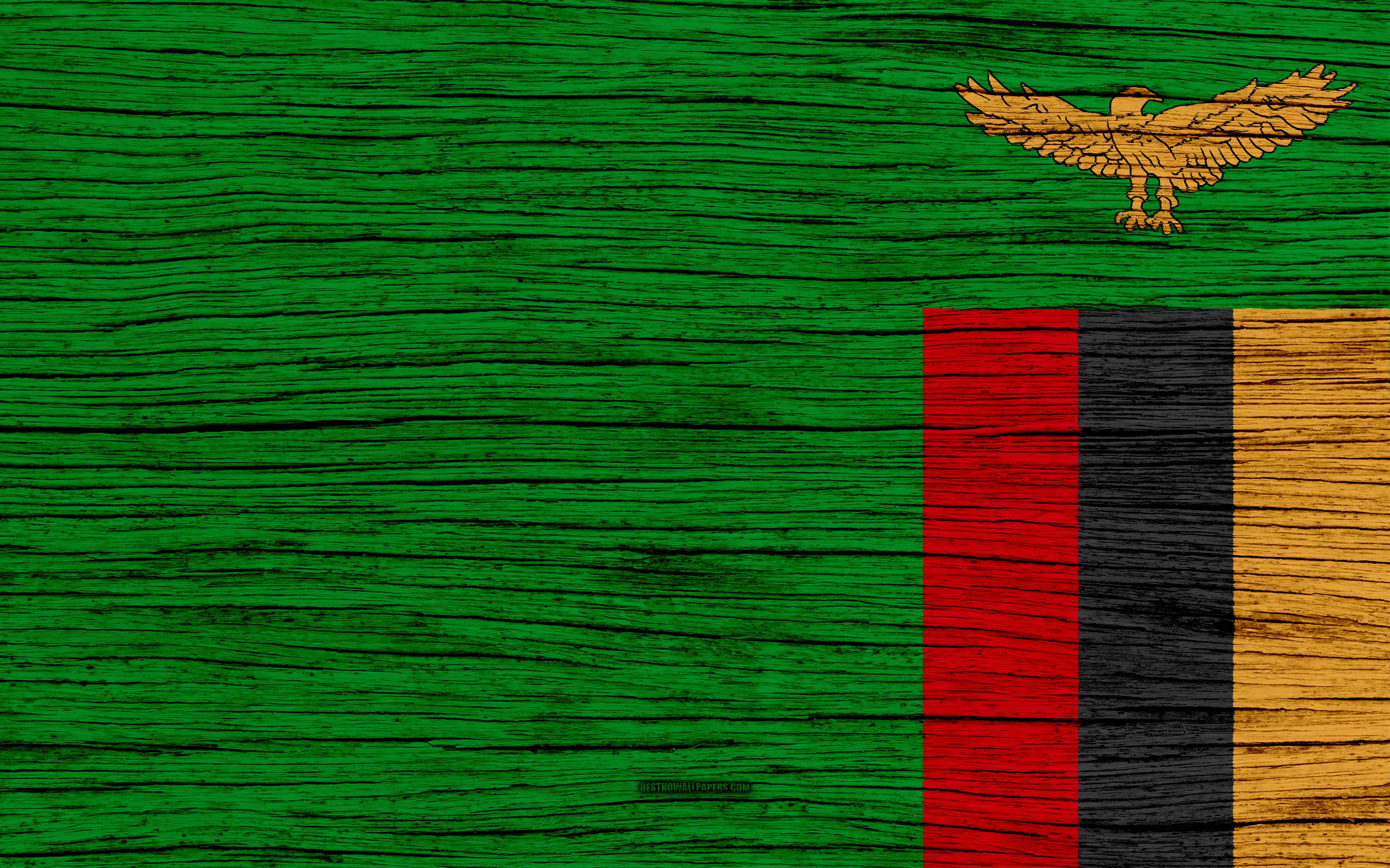 3840x2400 Zambia Flag Wallpaper