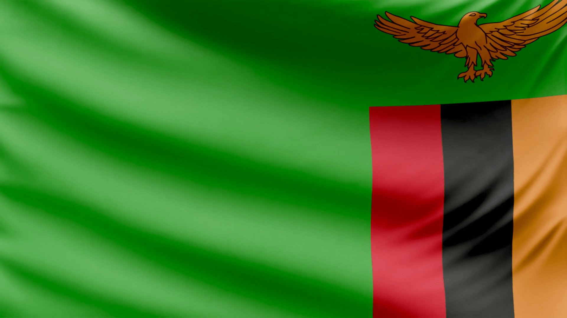1920x1080 Realistic Zambia Flag in Stunning 4K