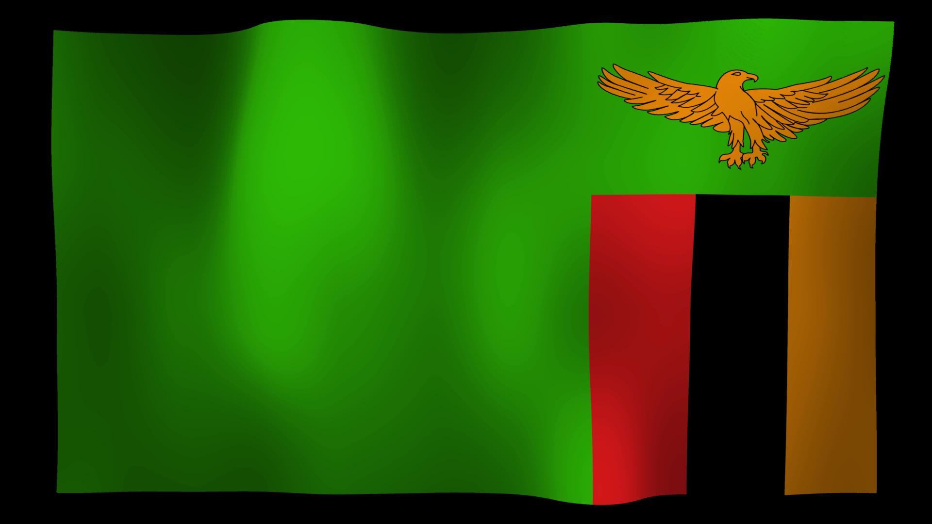 1920x1080 Free Zambia Flag 4K Motion Loop Stock Video