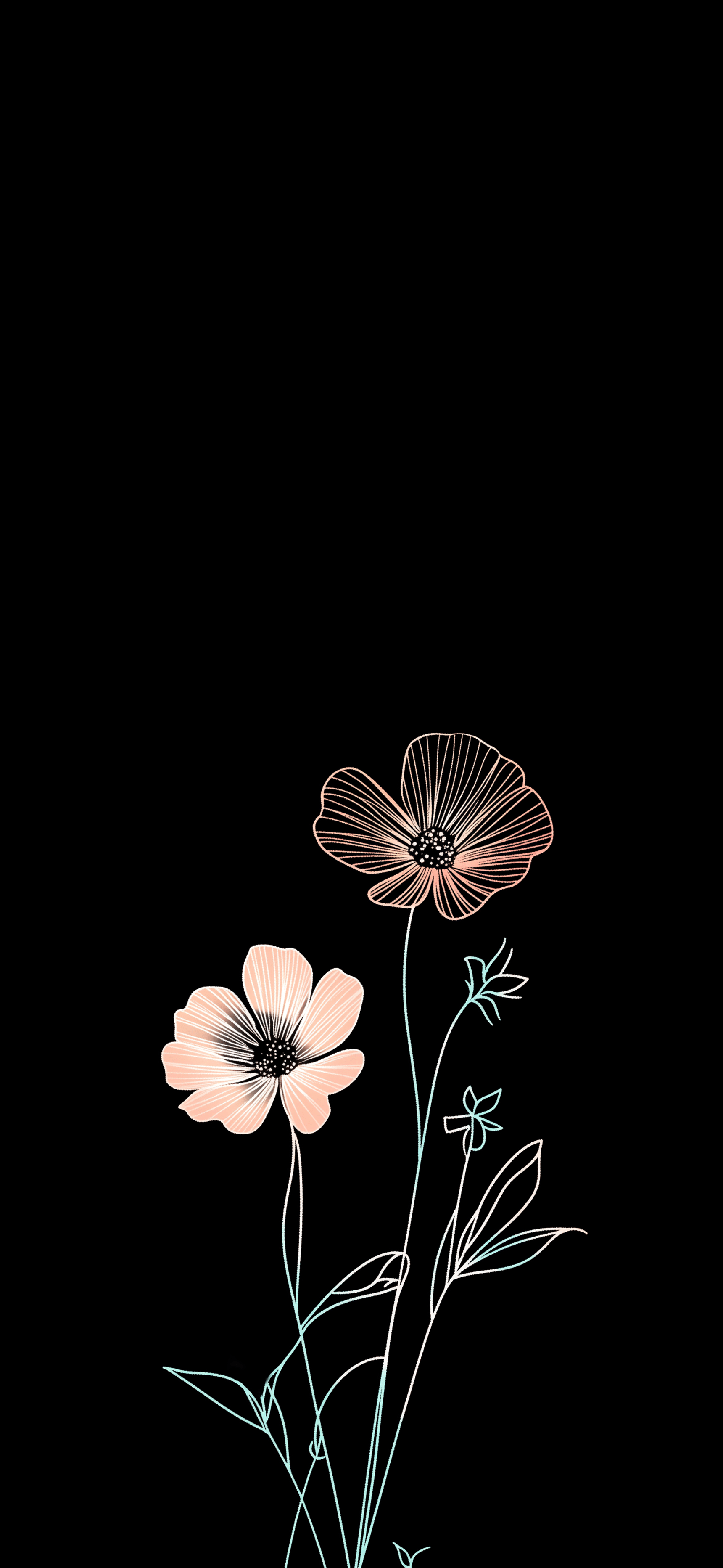 1720x3728 Minimal spring flower wallpaper for iPhone