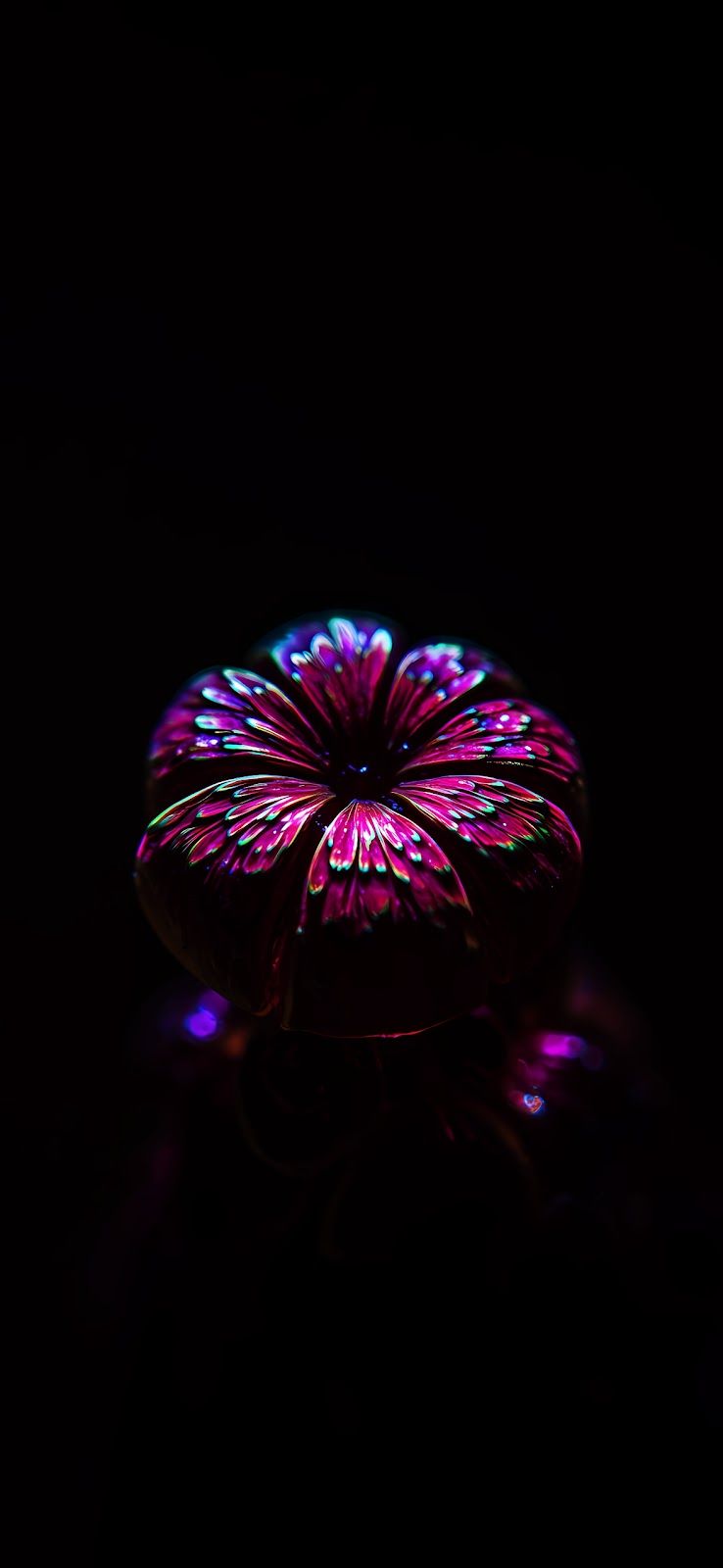 738x1600 Glowing Flower OLED iPhone Wallpaper 4K
