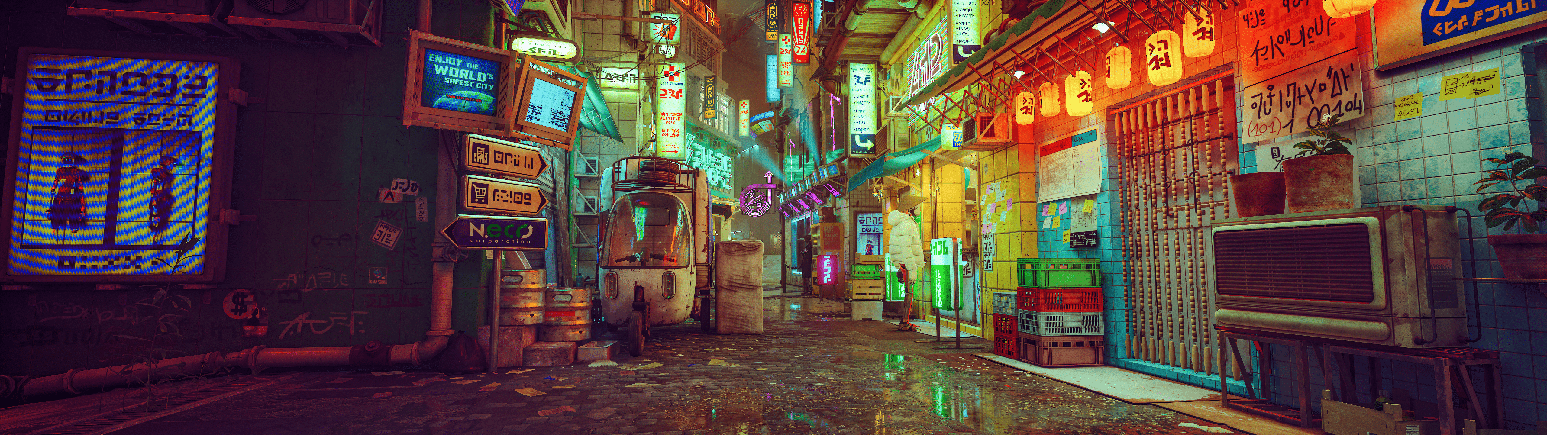 5120x1440 Cyberpunk Wallpaper