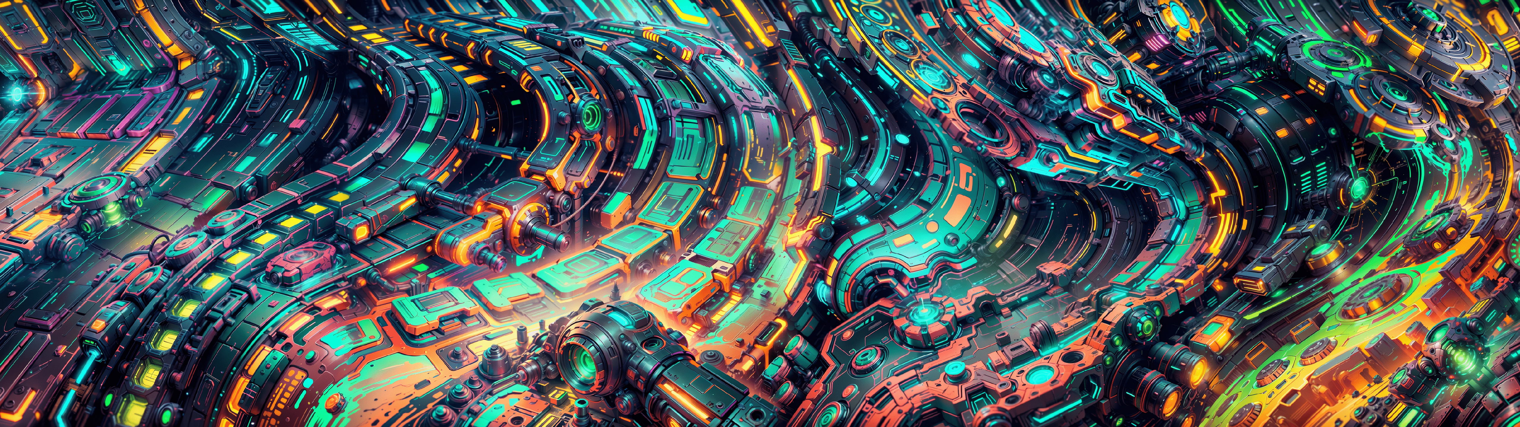 5120x1440 Neon Abstract Flowing Tech [5120X1440]
