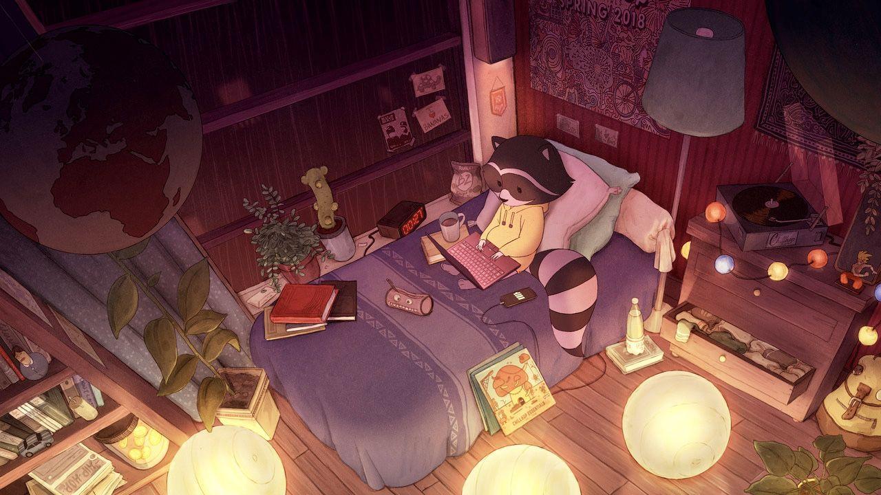 1280x720 Lofi study music with cute animation. Hip hop art, Artwork