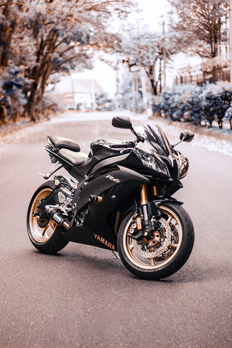 800x1200 Yamaha r yamaha, motorcycle, bike, black, side view, HD phone wallpaper
