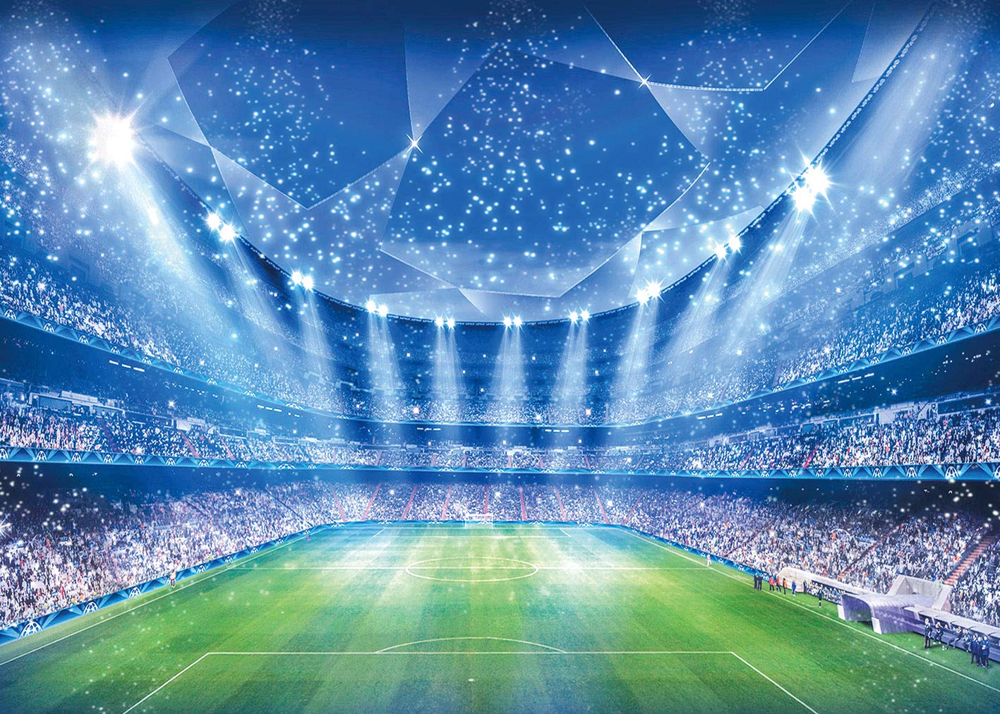 1417x1012 Amazon.com : Soccer Field Backdrop Stadium Soccer Competition Fans Night Spotlight Background Adults Man Boy Birthday Party Football Match Wall Decorations Photo Shoot Props 7x5FT