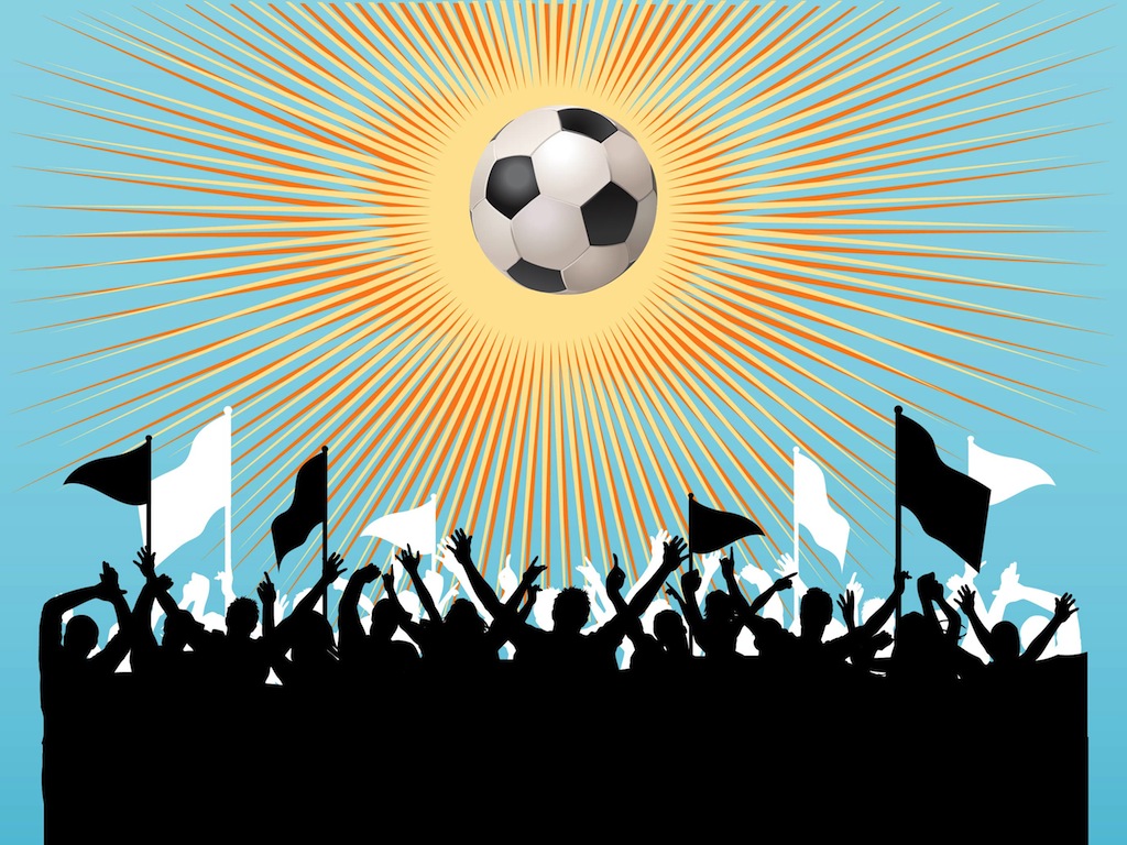 1024x768 Football Fans Vector Vector Art & Graphics