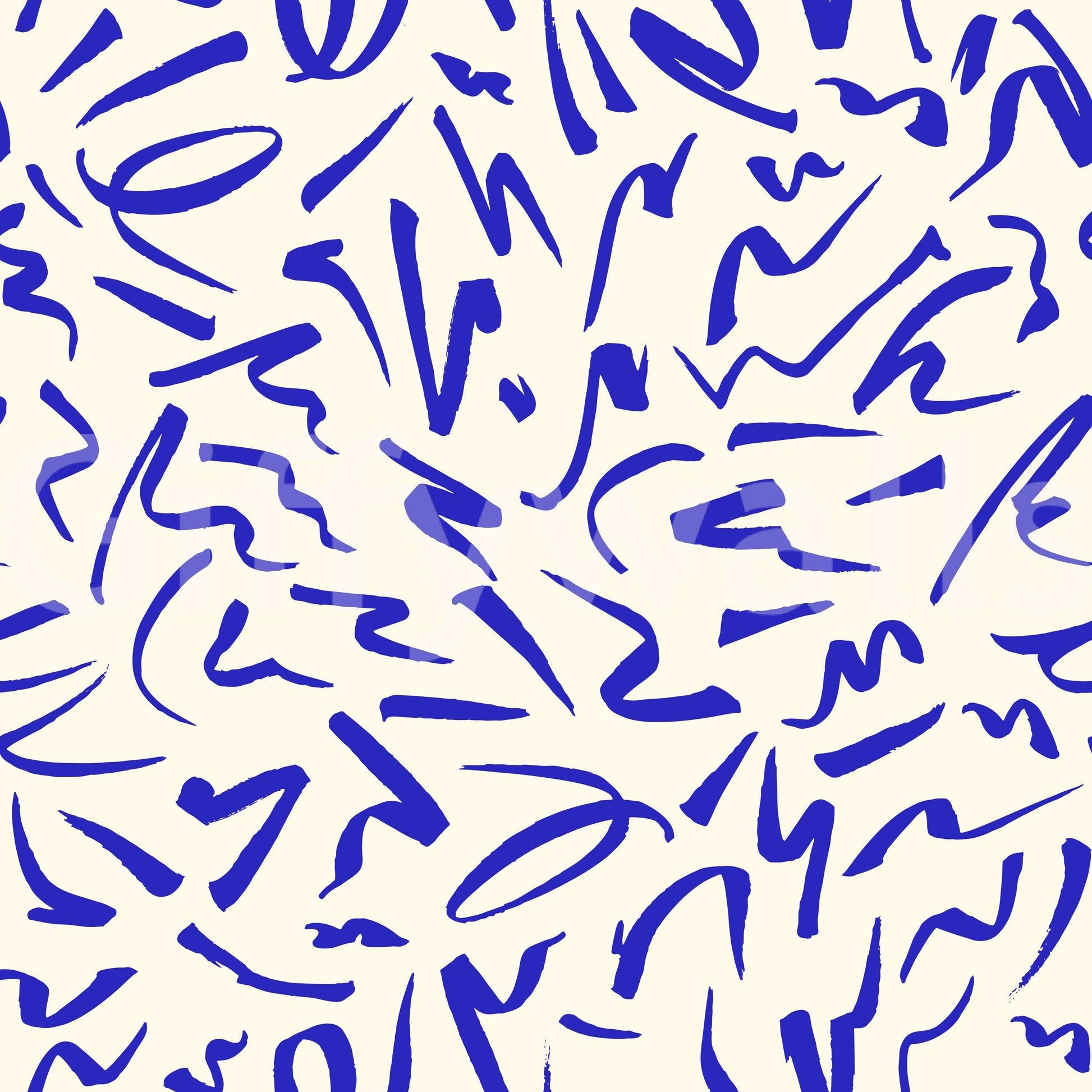 1946x1946 Indigo Scribble Wallpaper for Walls