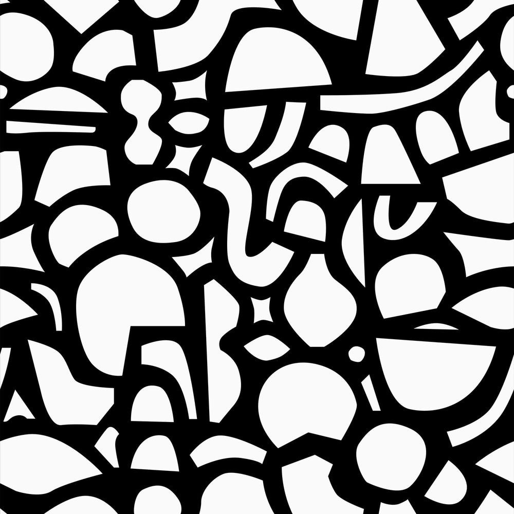 1000x1000 Doodle Wallpaper in Monochrome