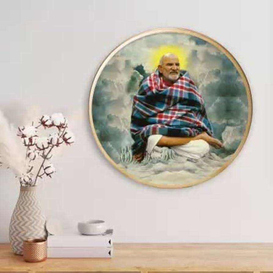 894x894 Neem Karoli Baba photo Frame. Kainchi Dham Baba photo. LED photo frame. Picture frame for Blessings. Wallmount (18inch Diameter) with adapter. : Amazon.in: Home & Kitchen