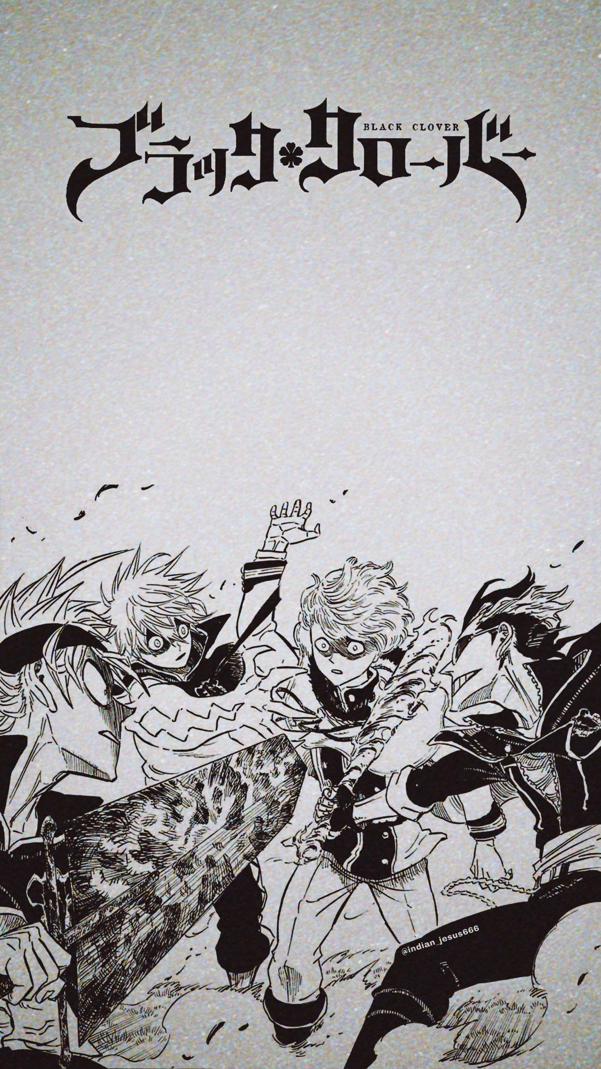 1949x3463 Black Clover Black And White Wallpaper