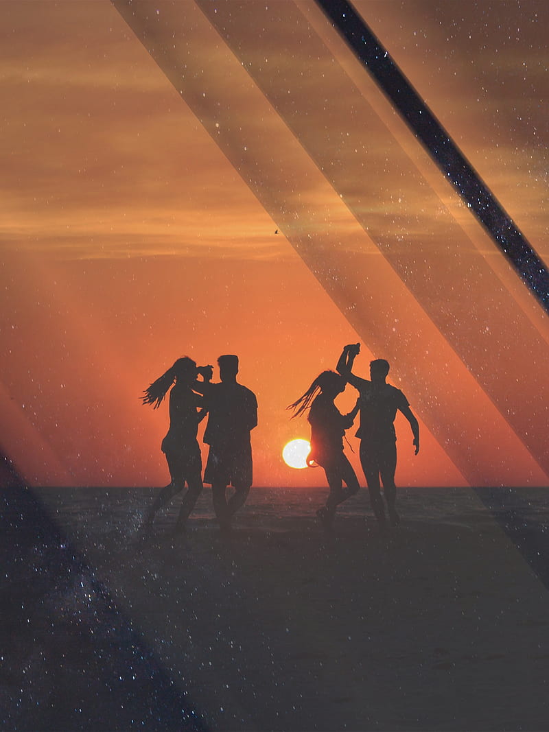 800x1067 Sunset, beach, horizon, party, people, together, HD phone wallpaper