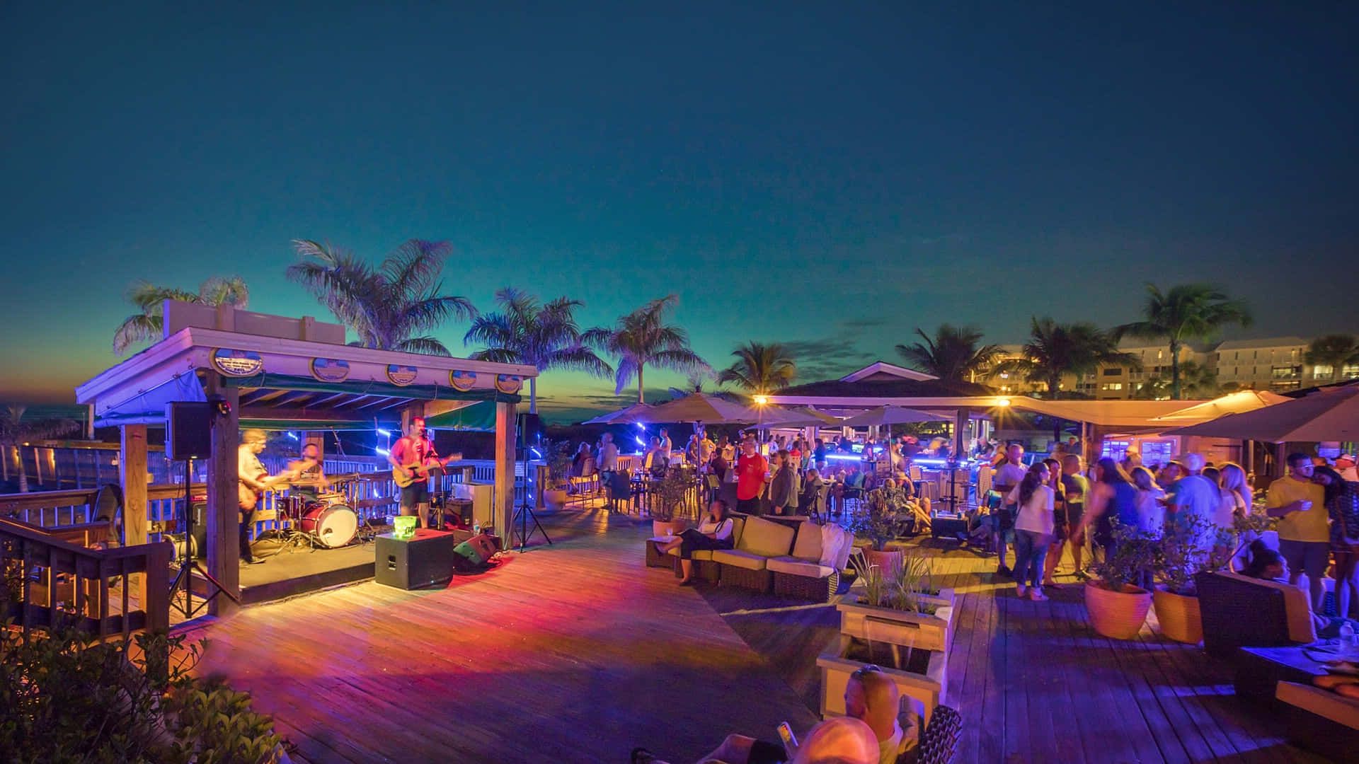 1920x1080 Download Vibrant Beach Party at Sunset Wallpaper