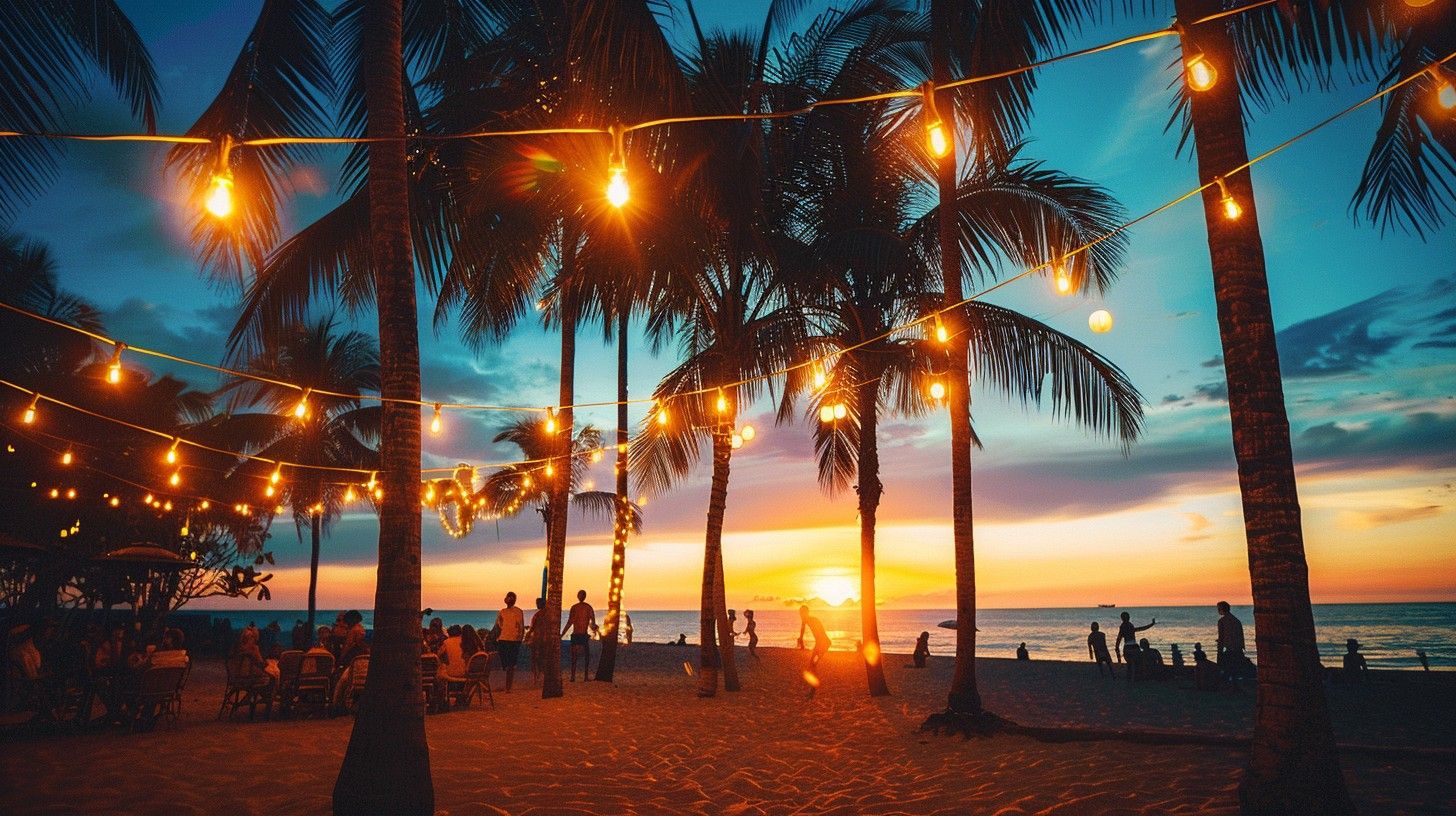 1456x816 Free Beach Party Sunset Image, Sunset, Party