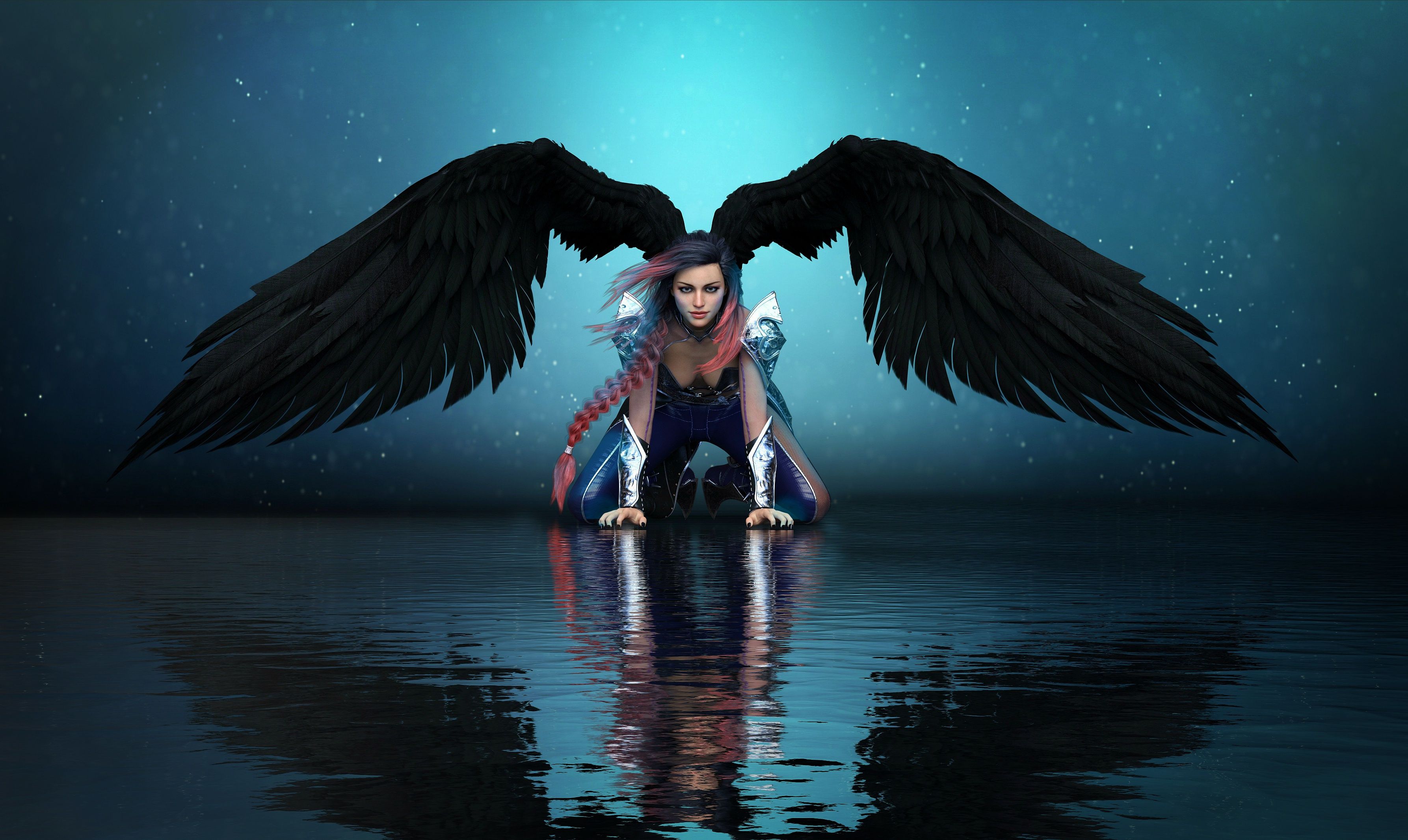 3573x2133 Wallpaper girl, fantasy, wings, angel, angel girl for mobile and desktop, section рендеринг, resolution 3573x2133