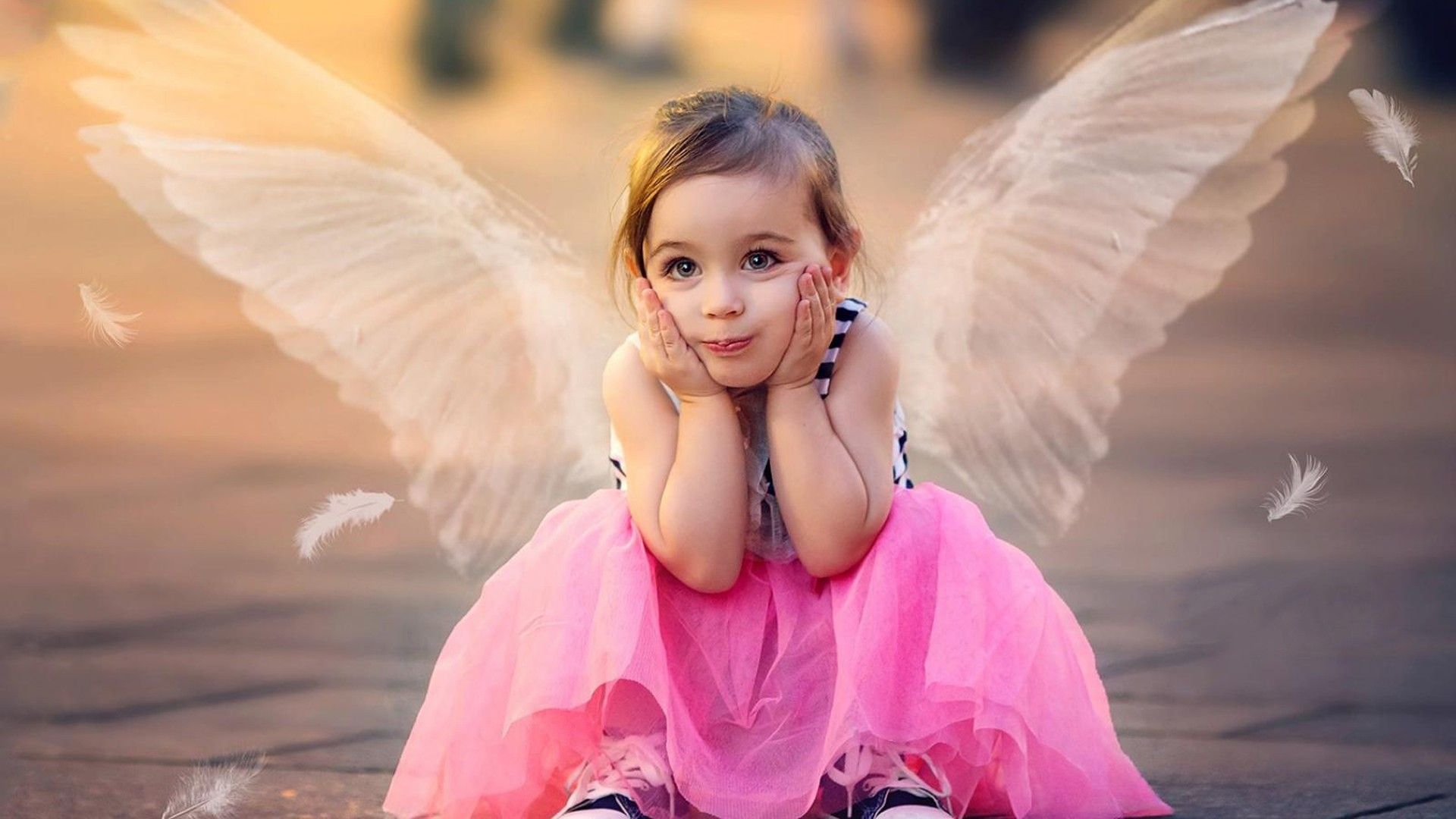 1920x1080 Beautiful Little Girl With Wings HD Cute Wallpaper