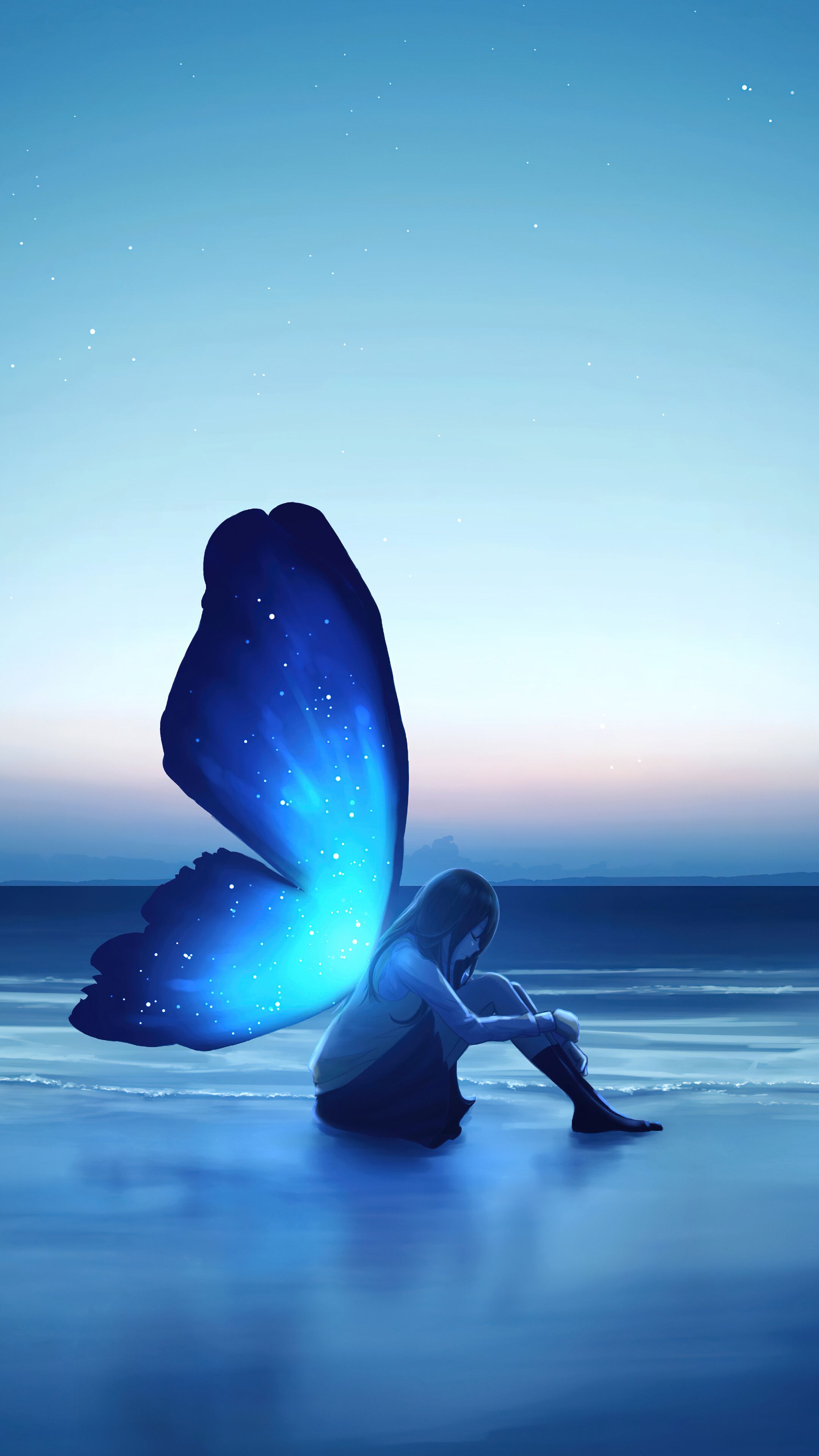 2160x3840 Anime Girl Butterfly Wings 4K Wallpaper iPhone HD Phone h