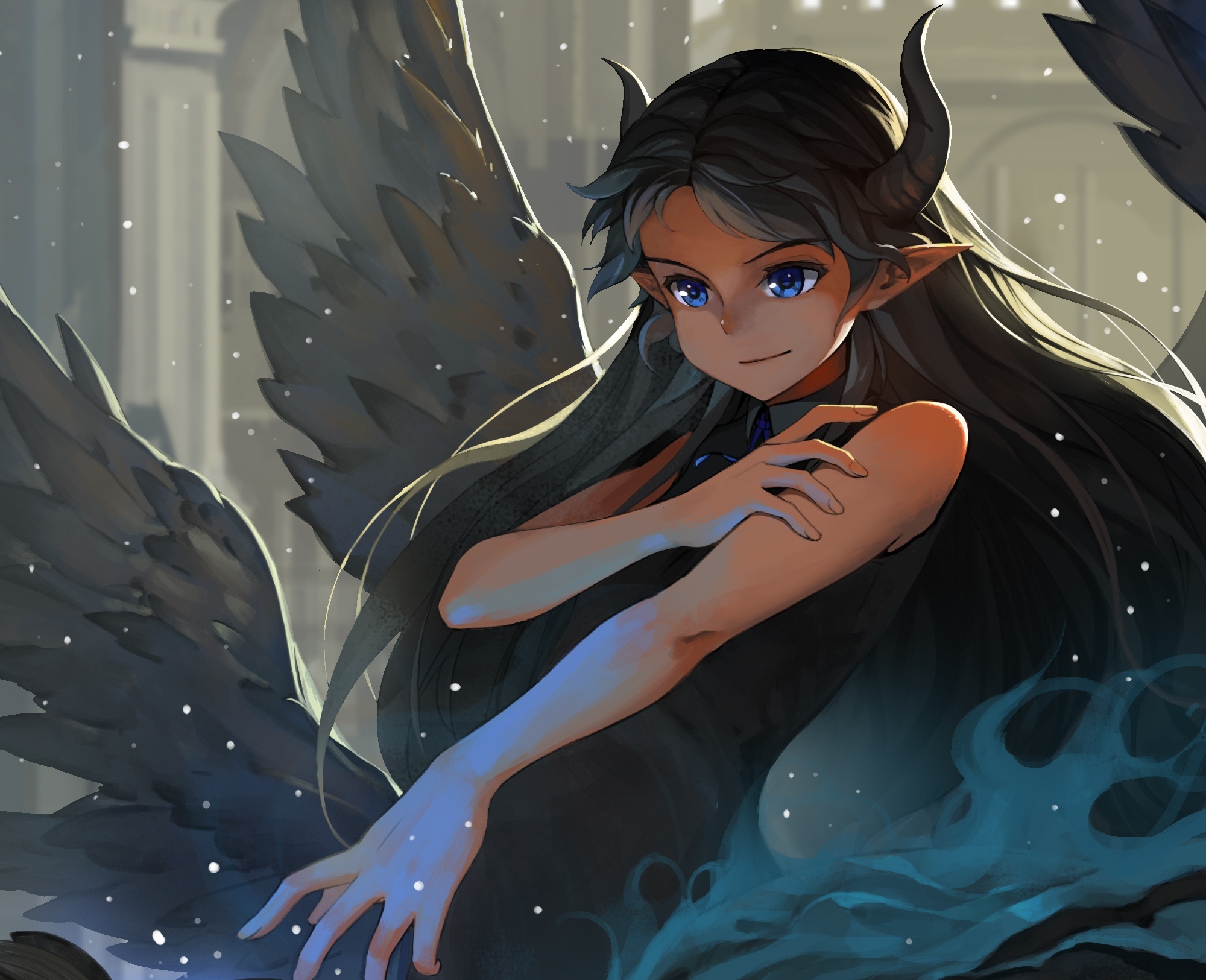 2000x1625 pixiv fantasia, girl, wings Wallpaper, HD Anime 4K Wallpaper, Image and Background