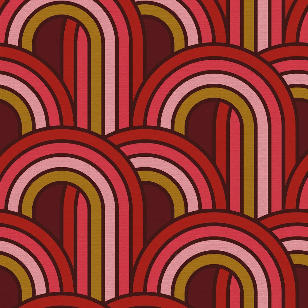 1000x1000 Keep On Rollin' Wallpaper in Maroon, Lipstick Pinks
