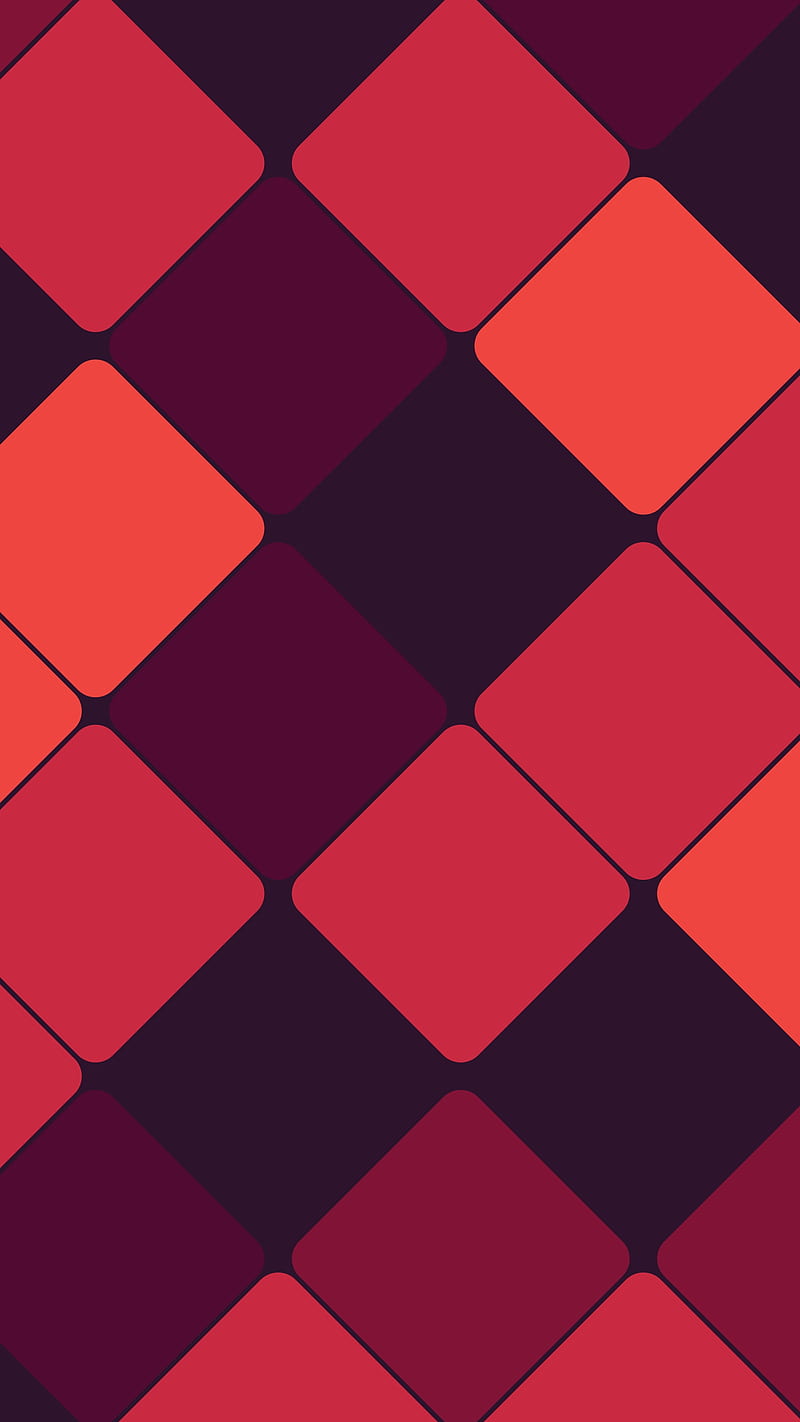 800x1422 Red cubes, abstract, burgundy, cell, colors, cubes, dark, orange, patterns, shades, HD phone wallpaper