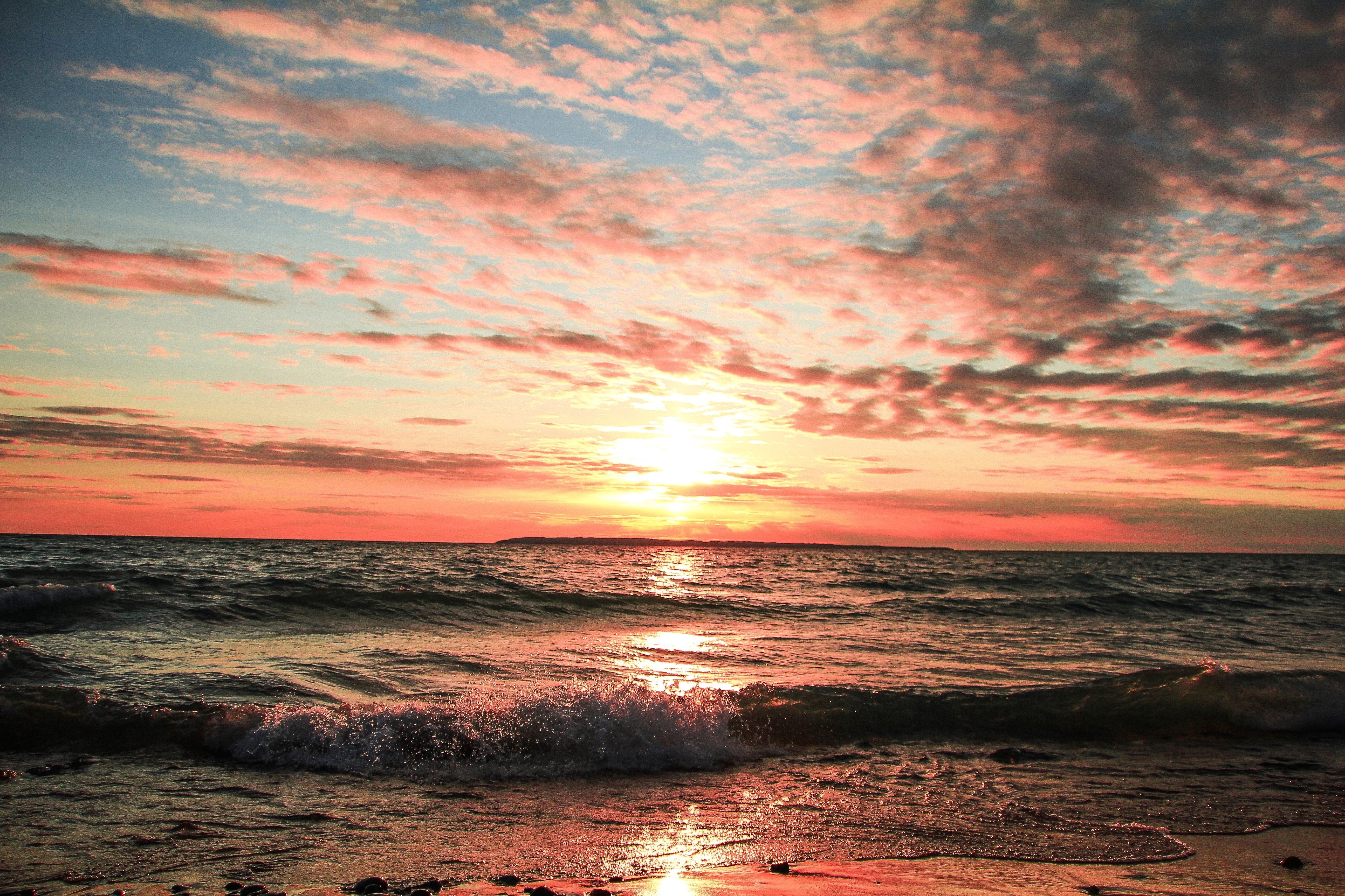 5184x3456 Free photo: Seashore during Golden Hour, Reflection, Water