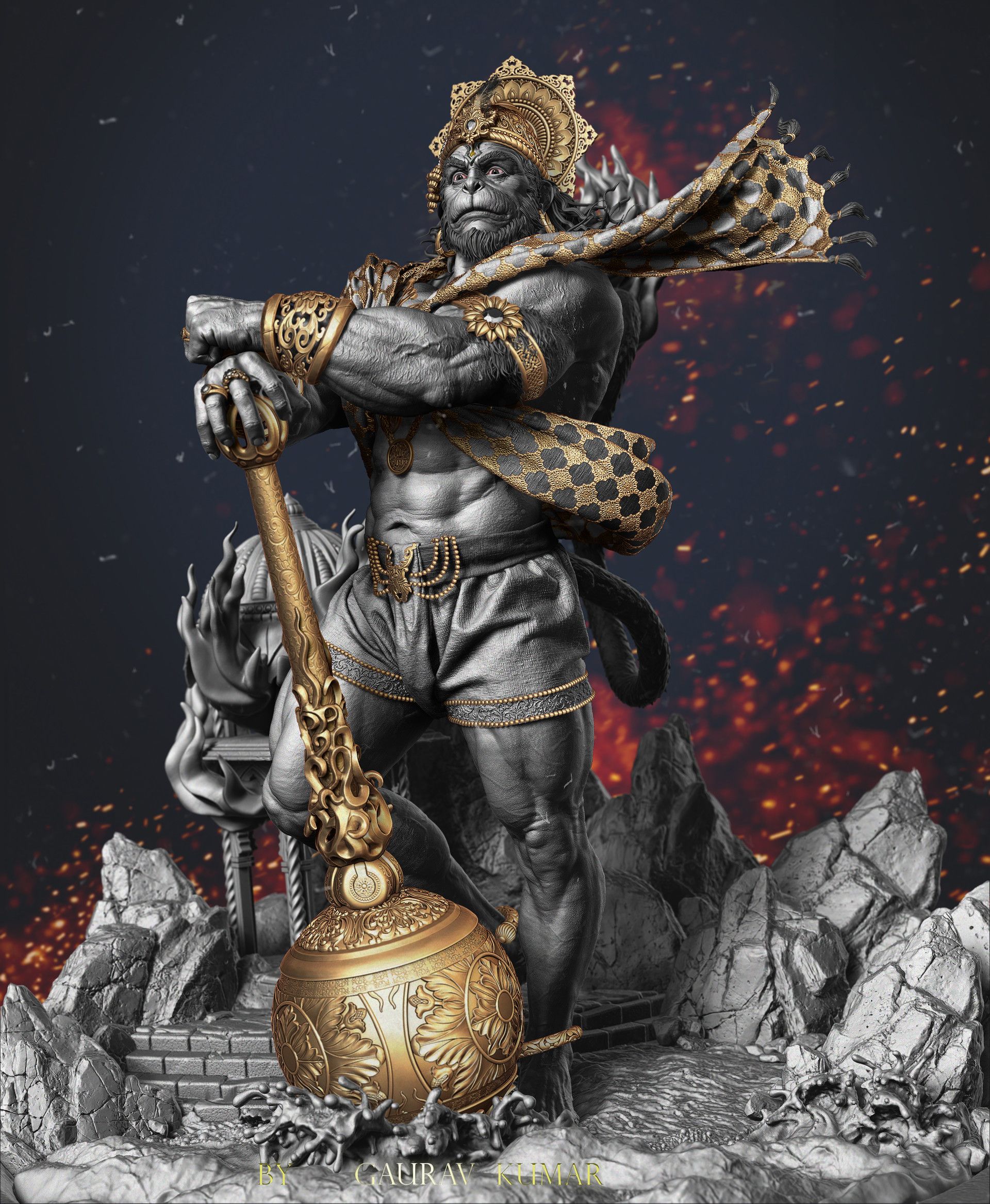 1920x2335 Hanuman Body Builder HD Wallpaper
