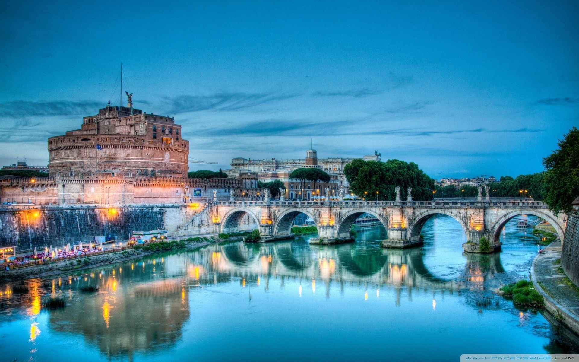 1920x1200 Castel Sant'Angelo, Tiber River, Rome, Italy 4K UHD Wallpaper for UltraHD Desktop and TV : Smartphone and Tablet Devices
