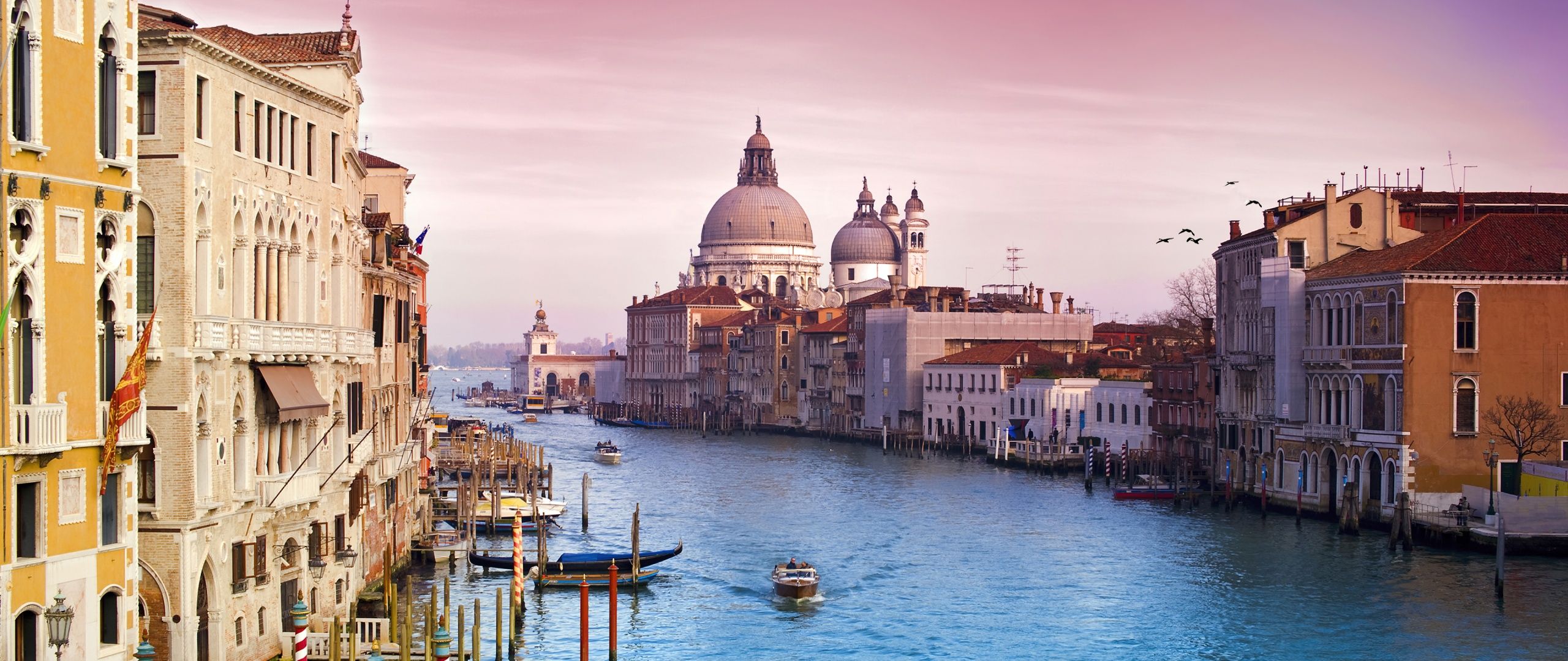 2560x1080 Venice city Wallpaper 4K, Santa Maria della Salute