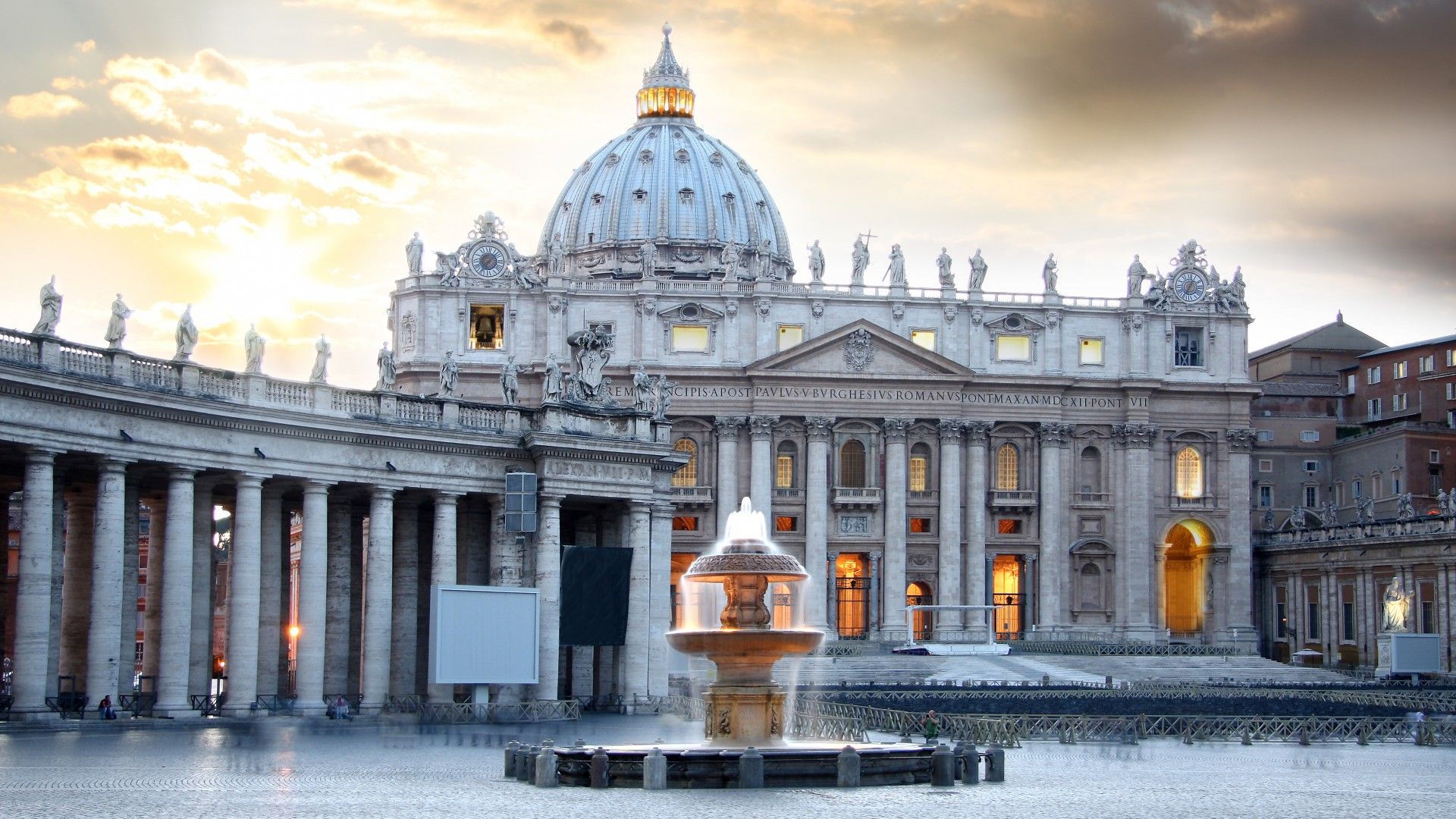 1920x1080 St. Peter's Basilica at Night